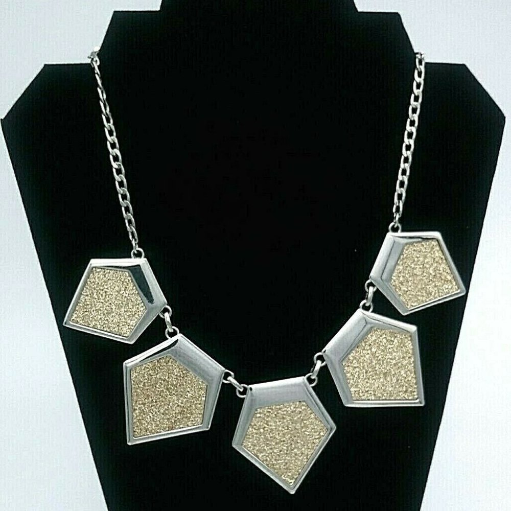 Express Necklace Silver & Gold Geometric Pendants